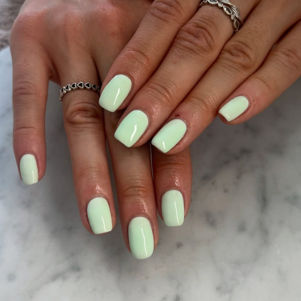Short square mint nails